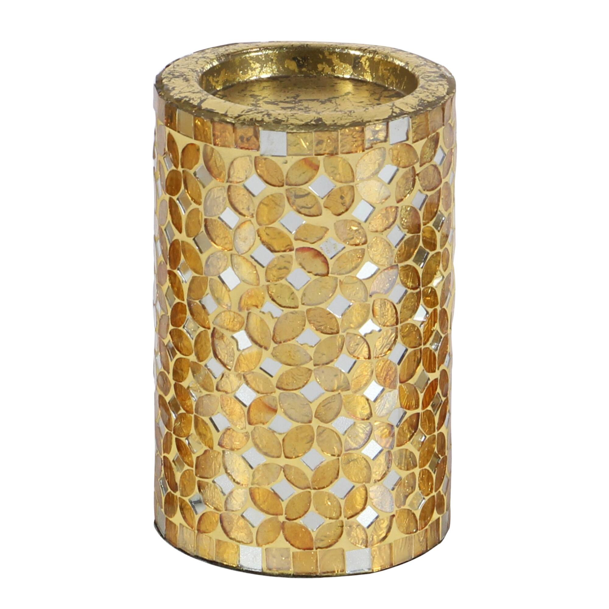 Gold Metal Glam Candle Holder Set